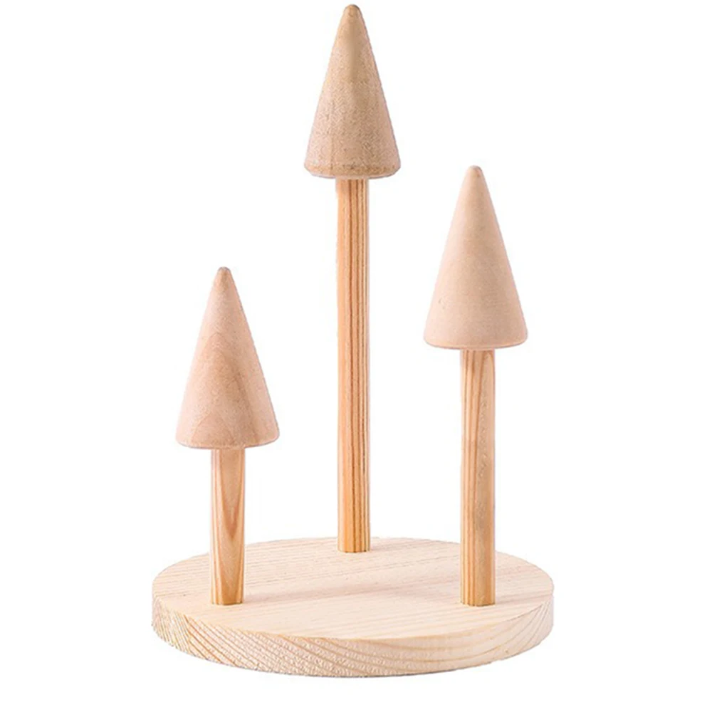 

Wooden Retro Ring Display Stand Organizer Jewelry Display Stand Cone Jewelry Ring Holder Organizer Jewelry Storage Props