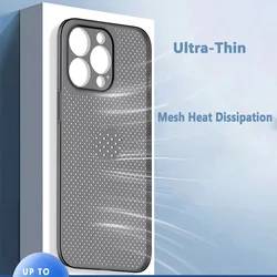 Ultra-Thin Heat Dissipation Cooling Cases For iPhone 17 Pro 16 15 Pro Max 11 13 12 14 ProMax Fundas Matte Hard Shockproof Cover