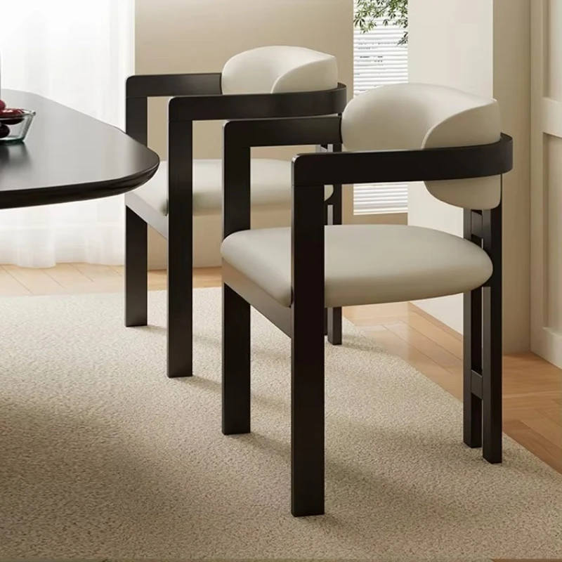 

Luxury Modern Solid Wood 2/4/6/8/10 Dining Chair Leather Hotel Banquet Kitchen Black Furniture Design