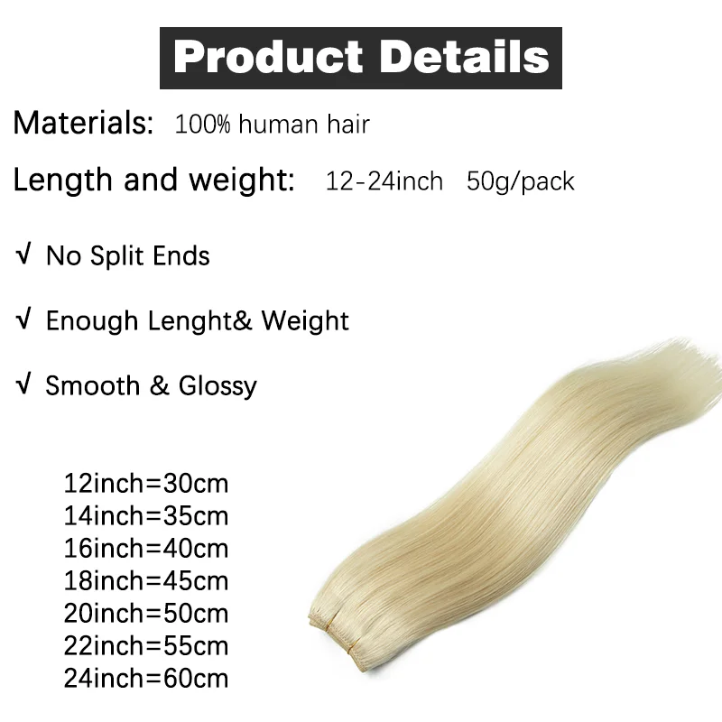 Weft Hair Extensions Human Hair 12-22 Inch Sew In Hair Extensions Real Human Hair Highlights Double Weft for Women 50G