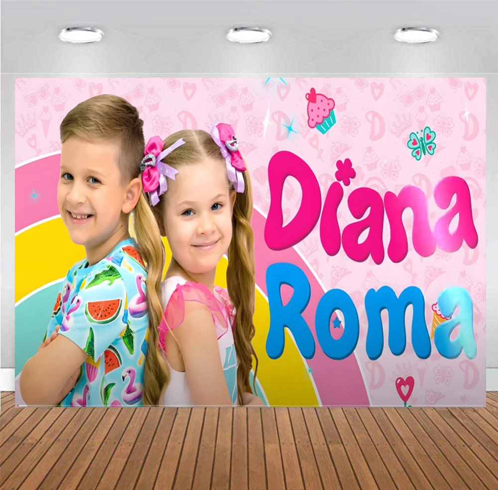 Diana and Roma Decorations Birthday Party Backdrop for Kids Baby Shower Banner Photo Background Photography Prop Studio Supplies