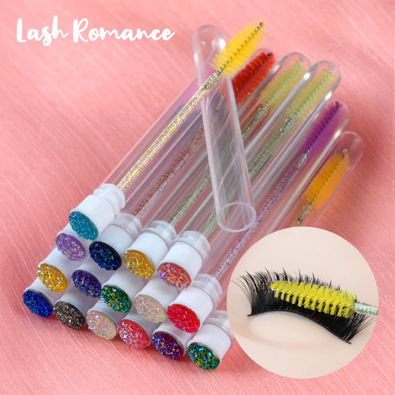 

5/10 PCS Reusable Eyebrow Brush Tube Disposable Eyelash Brush Eyebrow Brush Dust-proof Diamond Bottom Mascara Stick Applicator