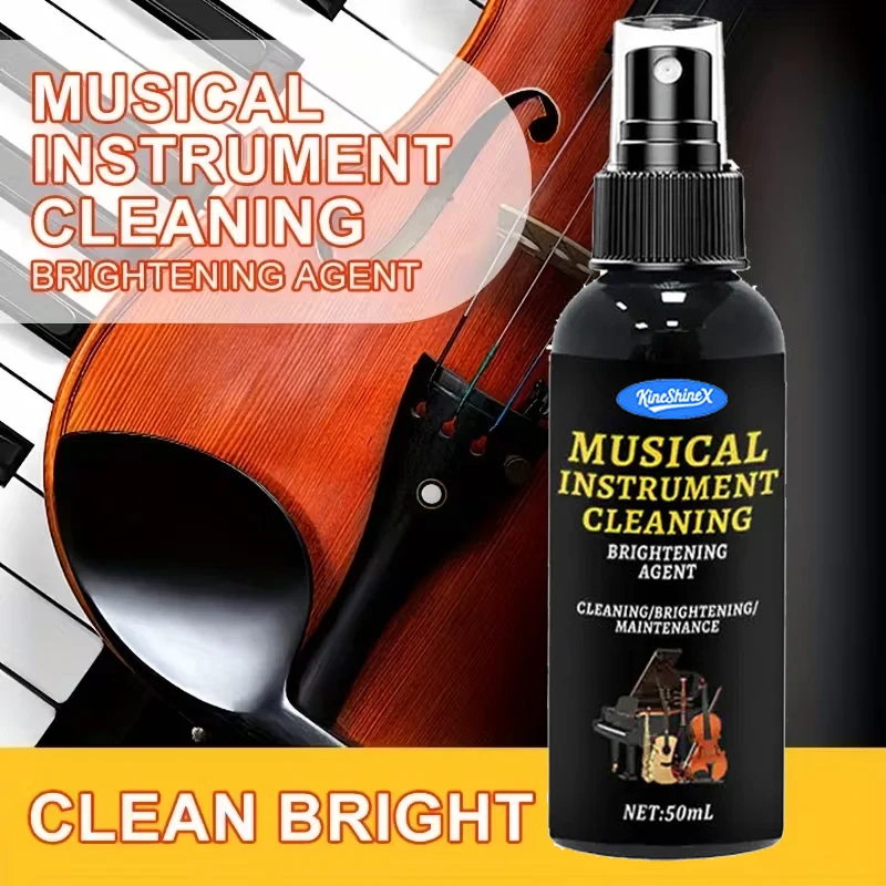 Premium Musical Instrument Cleaner & Polish-50ml with Sponge,Ideal for Woodwinds,Guitars,Violins,Pianos-Brightens,Removes Stains image 3