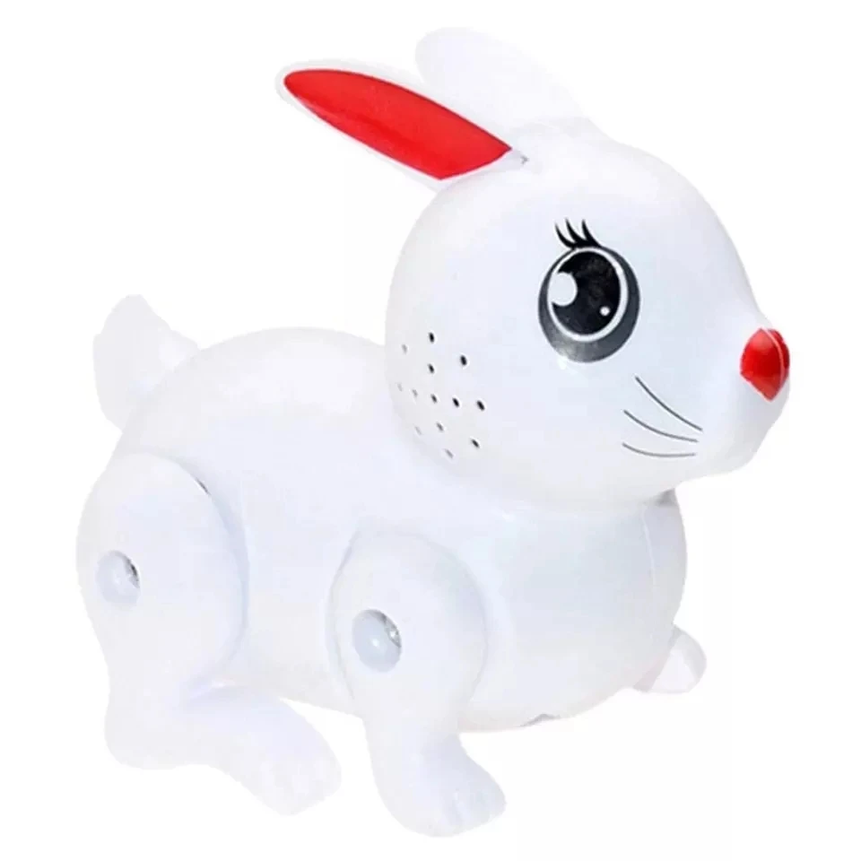 Electric Rabbit  Animal Toy Electronic Pets Safety Material With Light + Music For Kids Birthday Gifts  Non Remote Control Pets