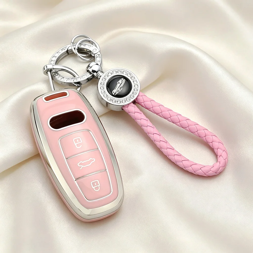 TPU Auto Shell Fob for Audi A6 A7 A8 C8 Q8 D5 E-Tron Car Remote Key Case Cover Protector Keyless Accessories