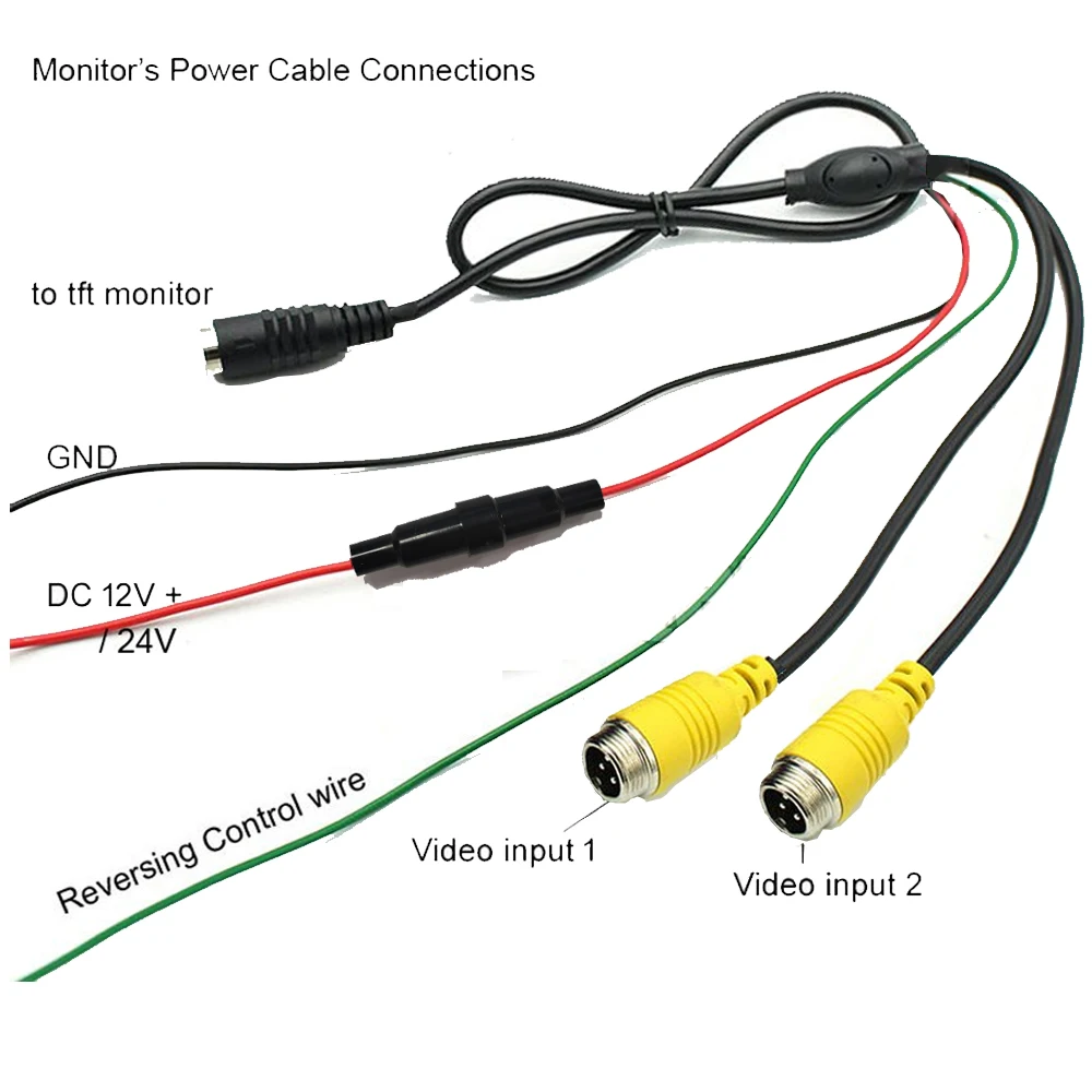 7inch Monitor Backup Camera 12-24V TFT Truck Rear View Camera HD Display Full Set Parking Reverse System For Pickup Van RV