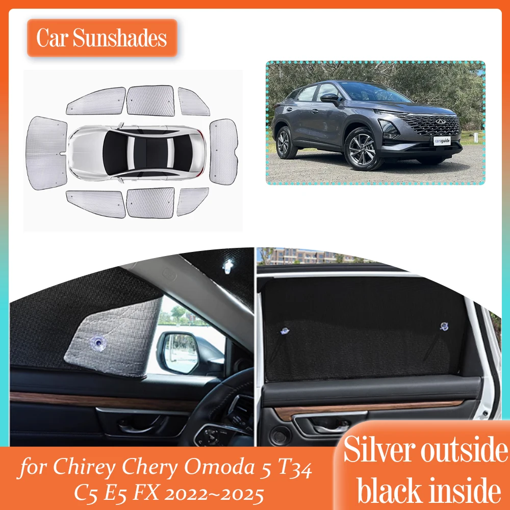 

Автомобильный солнцезащитный козырек для Chirey Chery Omoda 5 T34 C5 E5 FX 2022 ~ 2025 на крыше, солнцезащитный козырек, занавеска на лобовое стекло, аксессуары для люка