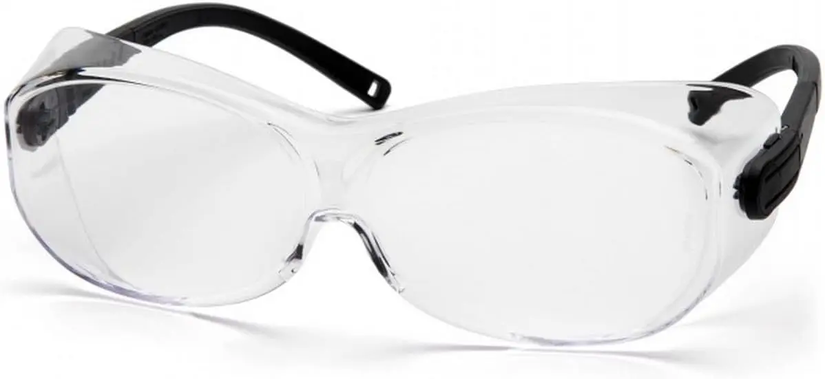 

Clear Lens Safety Glasses with Black Temples, ANSI Z87.1 Certified for Eye Protection