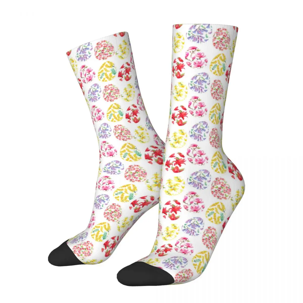 Easter Day Socks Autumn Floral Eggs Print Stockings Casual Female Soft Breathable Socks Pattern Running Sports Anti Skid Socks