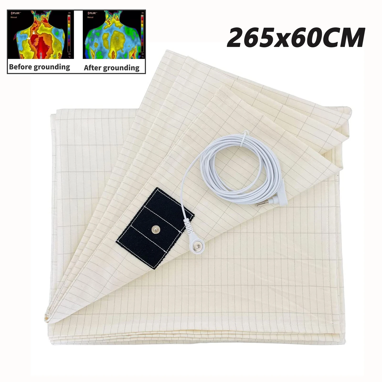 

Conductive Carbon Grounding Pad Grounded Bed Sheet Padded To Eliminate Inflammation Microcurrents Improve Sleep Relieve Stress