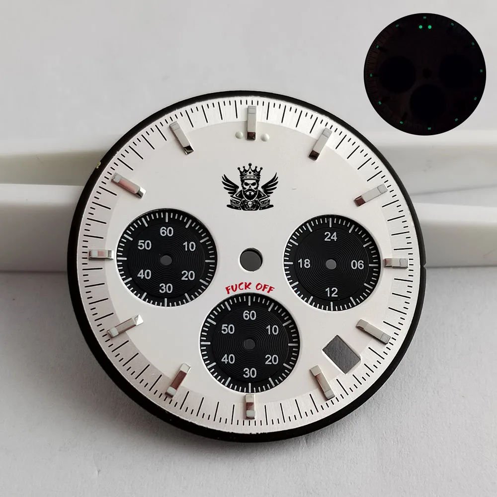 Orologio VK63 di lusso di fascia alta da 39,7 mm con quadrante personalizzato tipo panda luminoso da 32,5 mm e accessori per orologi con movimento al quarzo VK63