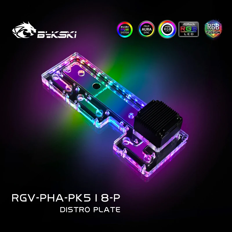 BYKSKI RGV-PHA-PK518-P يستخدم حل قناة المياه للوحة الأكريليك لعلبة Phanteks PK518(Evolv X) / أكريليك عالي الشفافية