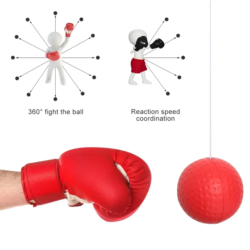 Balle de frappe montée sur la tête en PU pour entraînement, réaction œil-main, sac de sable, fitness, équipement de boxe, MMA, Sanda, vitesse,