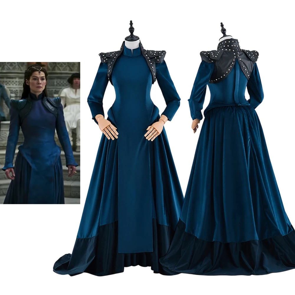 

Moiraine Damodred Cosplay The Wheel of Time Costume Women Fantasia Dress Suit Queen Robe Halloween Carnival Party Ball Gown