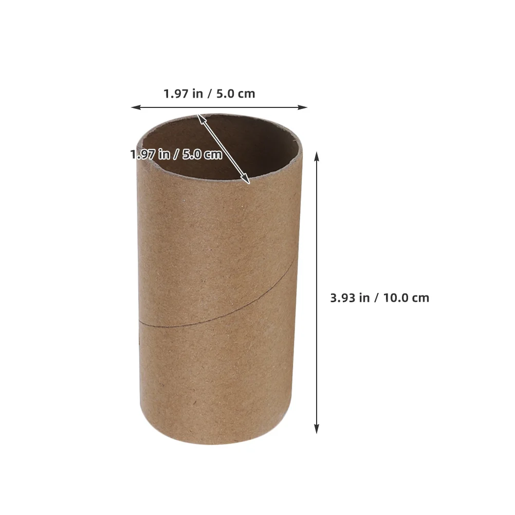40pcs Round Cardboard Tube Craft Material Diy Art Projects Kids School Painting Graffiti Brown Paper Rolls Handmade Crafts