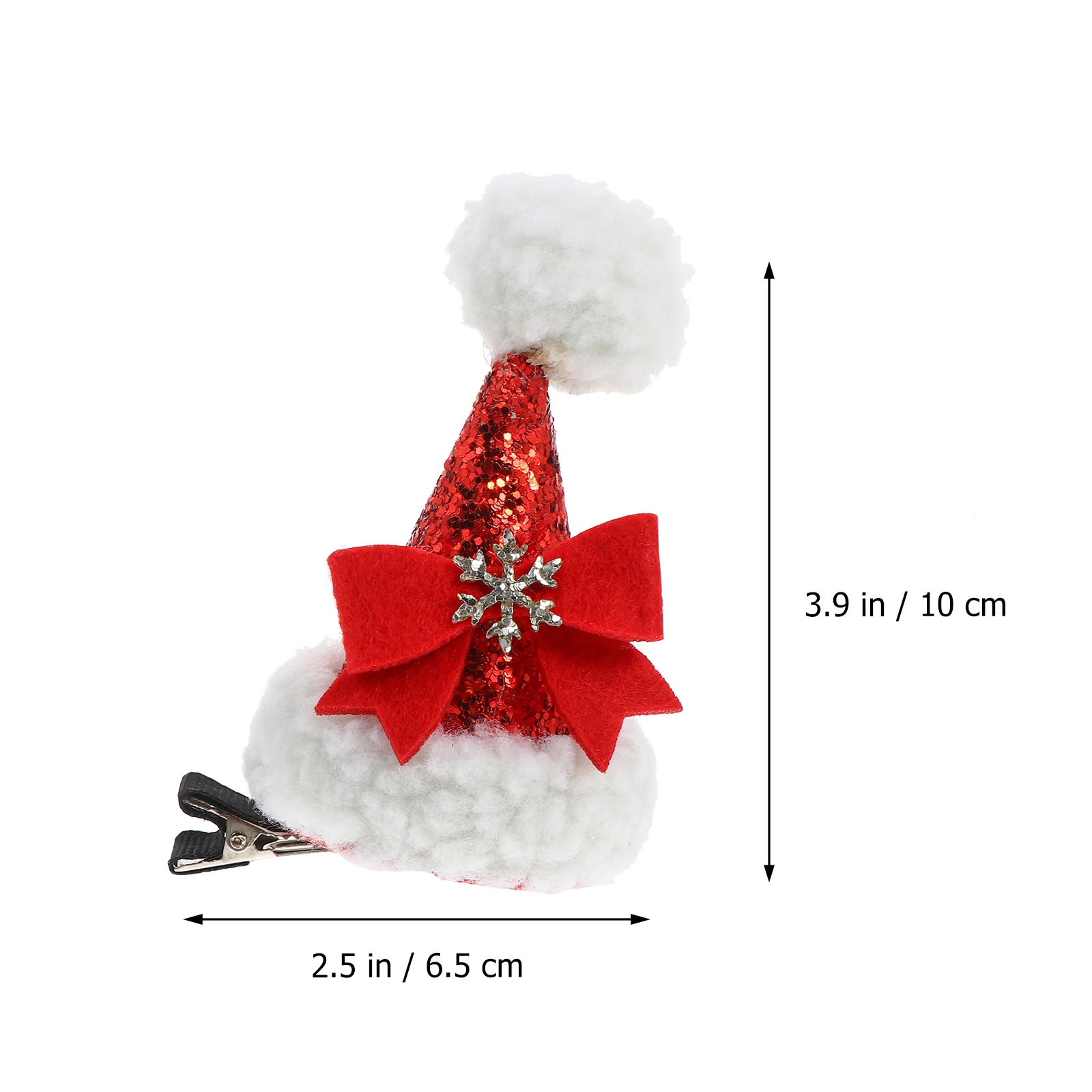 

6Pcs Christmas Hat Hair Clip Shiny Sequin Hair Accessories for Party Wedding Daily Wear Duckbill Clip Christmas Headdress