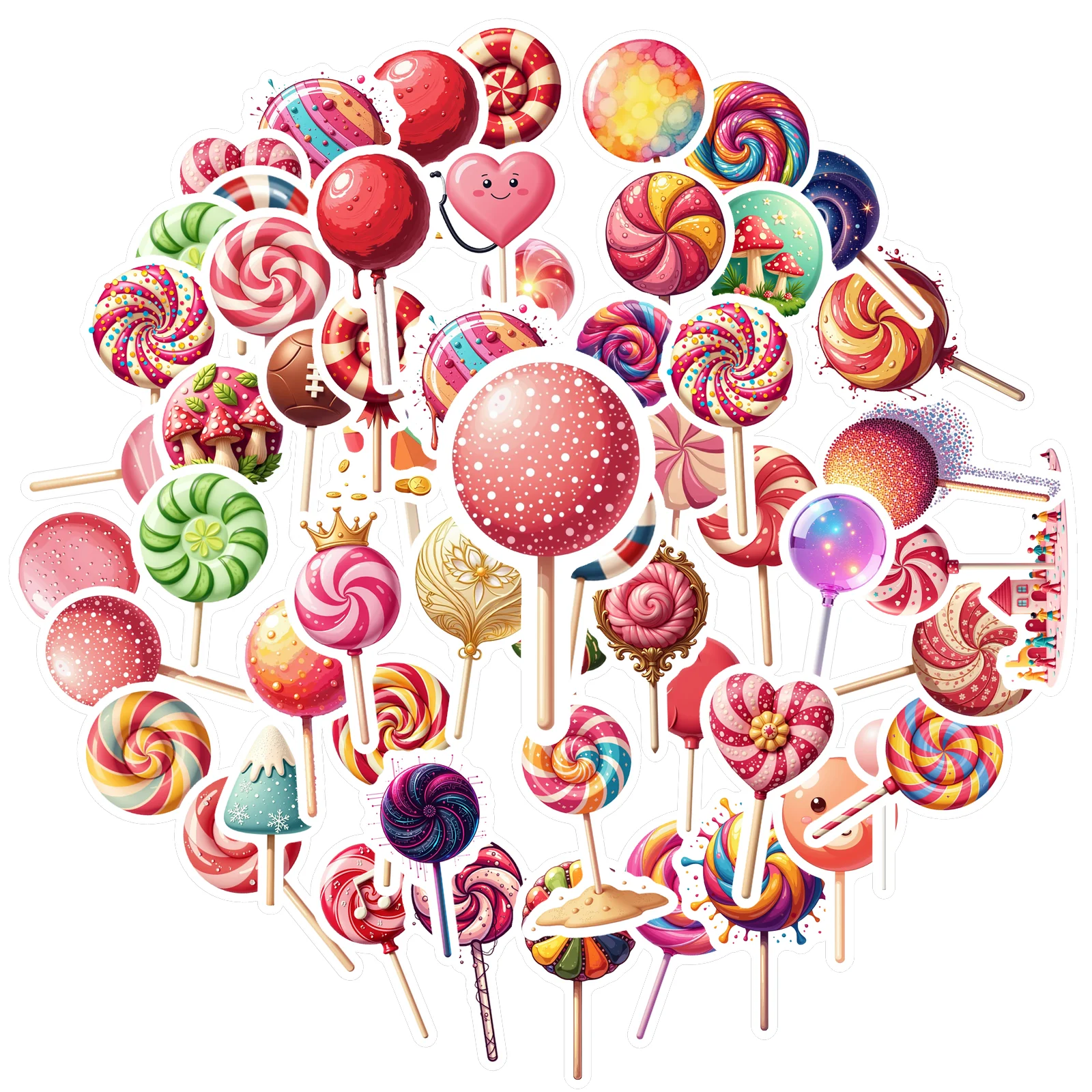 

35/50 шт., наклейки в виде сладких конфет, красочные леденец, граффити, наклейка, чемодан, ноутбук, телефон, ноутбук, сделай сам, канцелярские принадлежности, наклейка для скрапбукинга