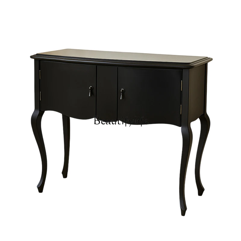 

French solid wood entrance cabinet entry entrance table American simple entrance table against the wall