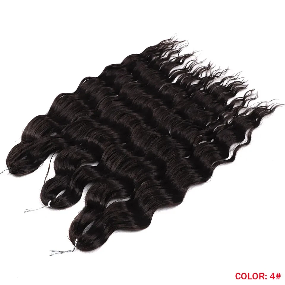 Edle 24 Zoll Synthetische Haarverlängerungen mit Wasserwellenmuster, Ombre-Regenbogenfarben, Tiefe Wellenlocken, Twist-Crochet-Haarverlängerung – Detail 18