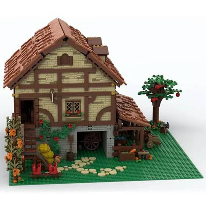 Medievale Street View modello Moc Building Bricks tecnologia delle stalle medievali blocchi modulari regali giocattoli di natale set fai da te assemblaggio