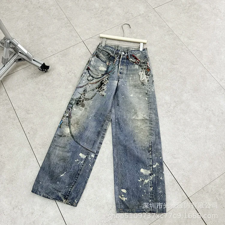 

High version 2024 Spring/Summer new stereoscopic 3D feeling baggy 1981 trouser type denim element pants trend