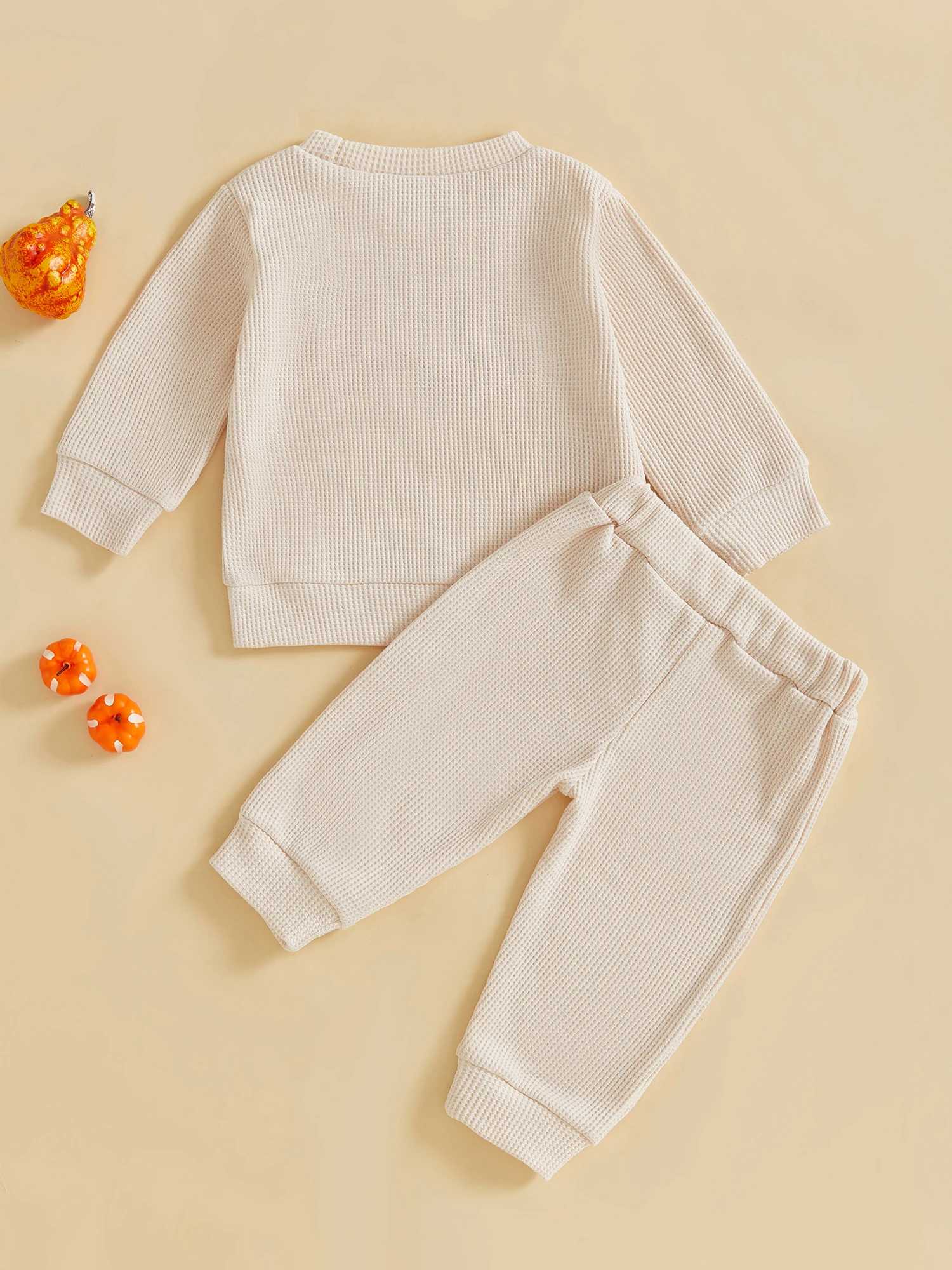 

Cute Baby Girl Halloween Costume Set with Pumpkin Print Long Sleeve Top and Elastic Waist Pants for Infant Toddler