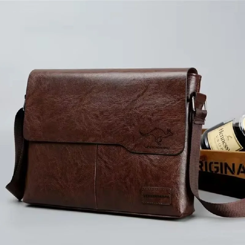 Men Shoulder Bag For IPAD Leather Business Handbag Men Messenger Bag Large Side Sling Bag Fashion Man Crossbody  Briefcase