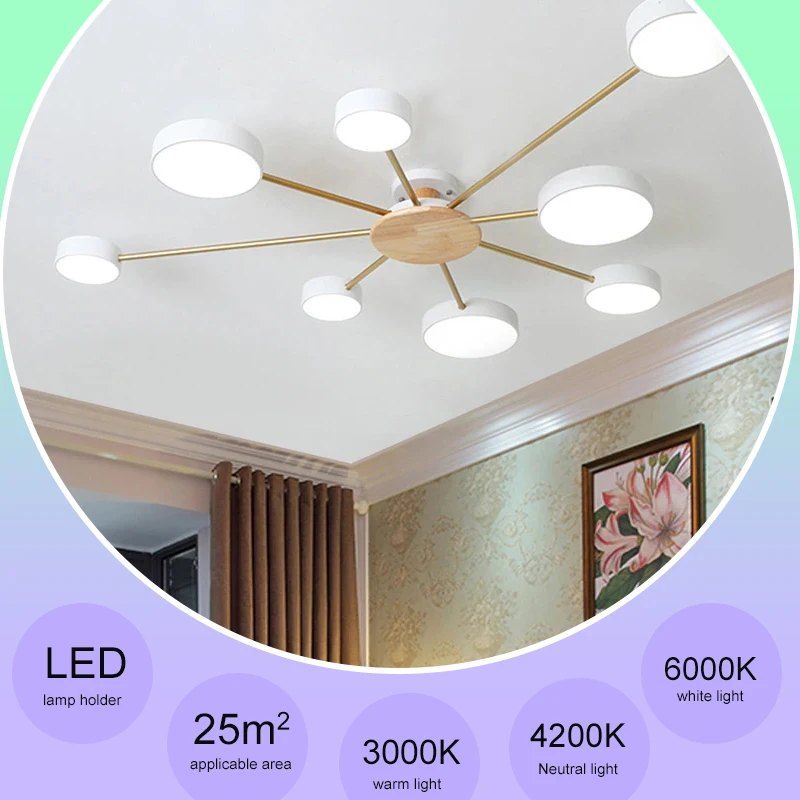 

LED ceiling lamp dining room chandelier living room ceiling chandelier bedroom log lighting villa home decoration lamp