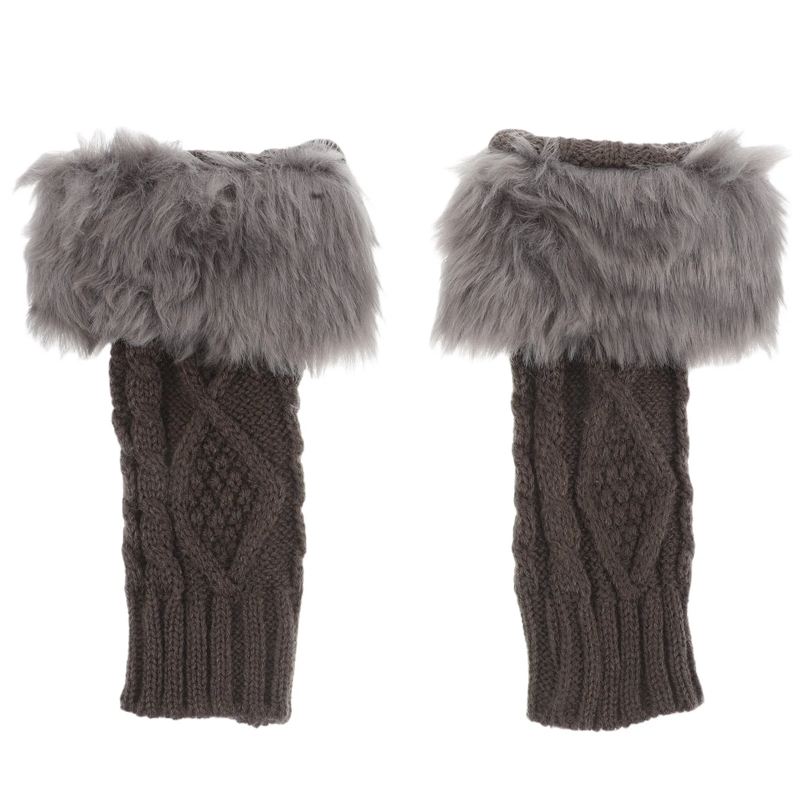 

1Pair Winter Women's Knitted Wrist Cuffs Detachable Warm Short Hand Sleeves for Sweater Coat Arm Warmers Women's Knitted Cuffs