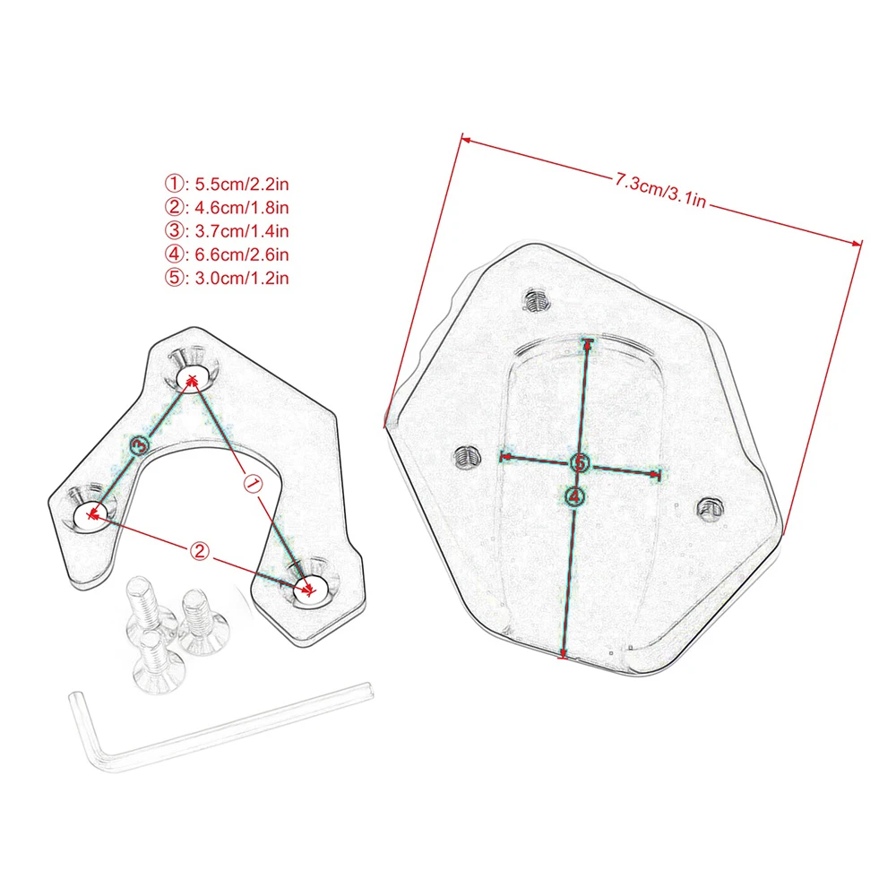 For Yamaha FJR1300 FJR 1300 2001-2019 Motorcycle Kickstand Extension Pad Foot Side Stand Enlarge Support Plate Accessories
