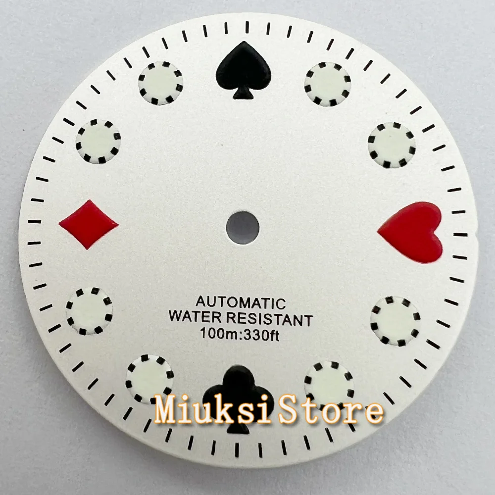 29mm Black White Green Sterile Luminous Watch Dial Fit NH35  Automatic Movement Watch Accessories image 4