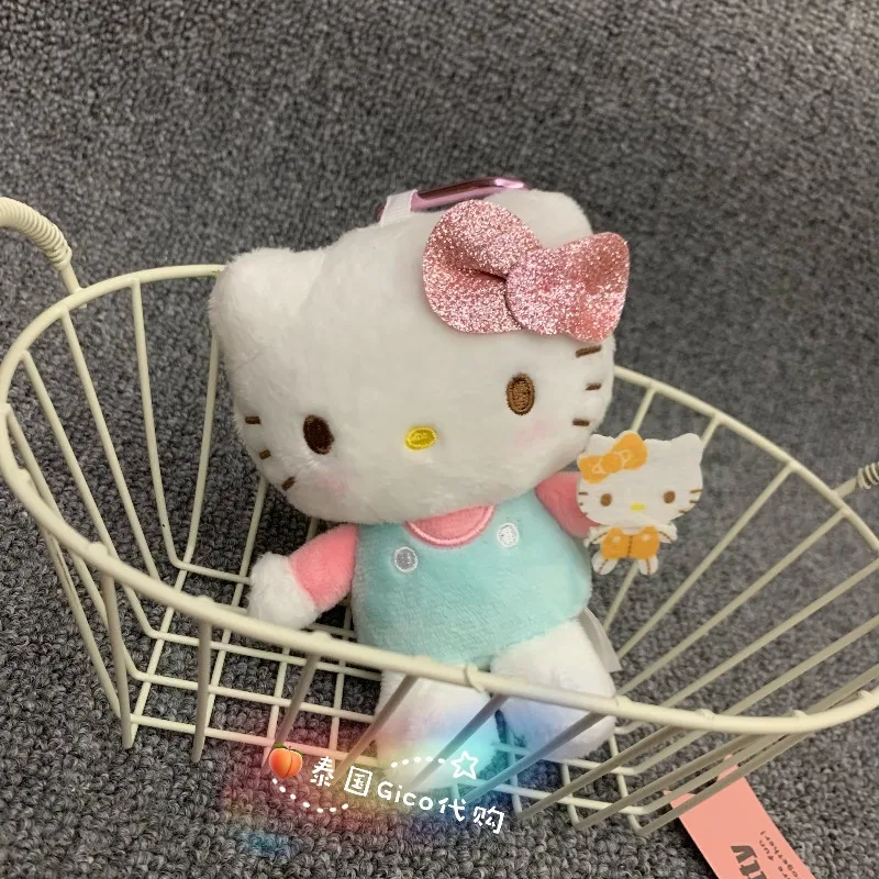 القوس التعادل مرحبا كيتي الدب المعانقة دمية المفاتيح قلادة كيتي الزخرفية سحر سانريو الكرتون أنيمي ألعاب من نسيج مخملي للفتيات هدية