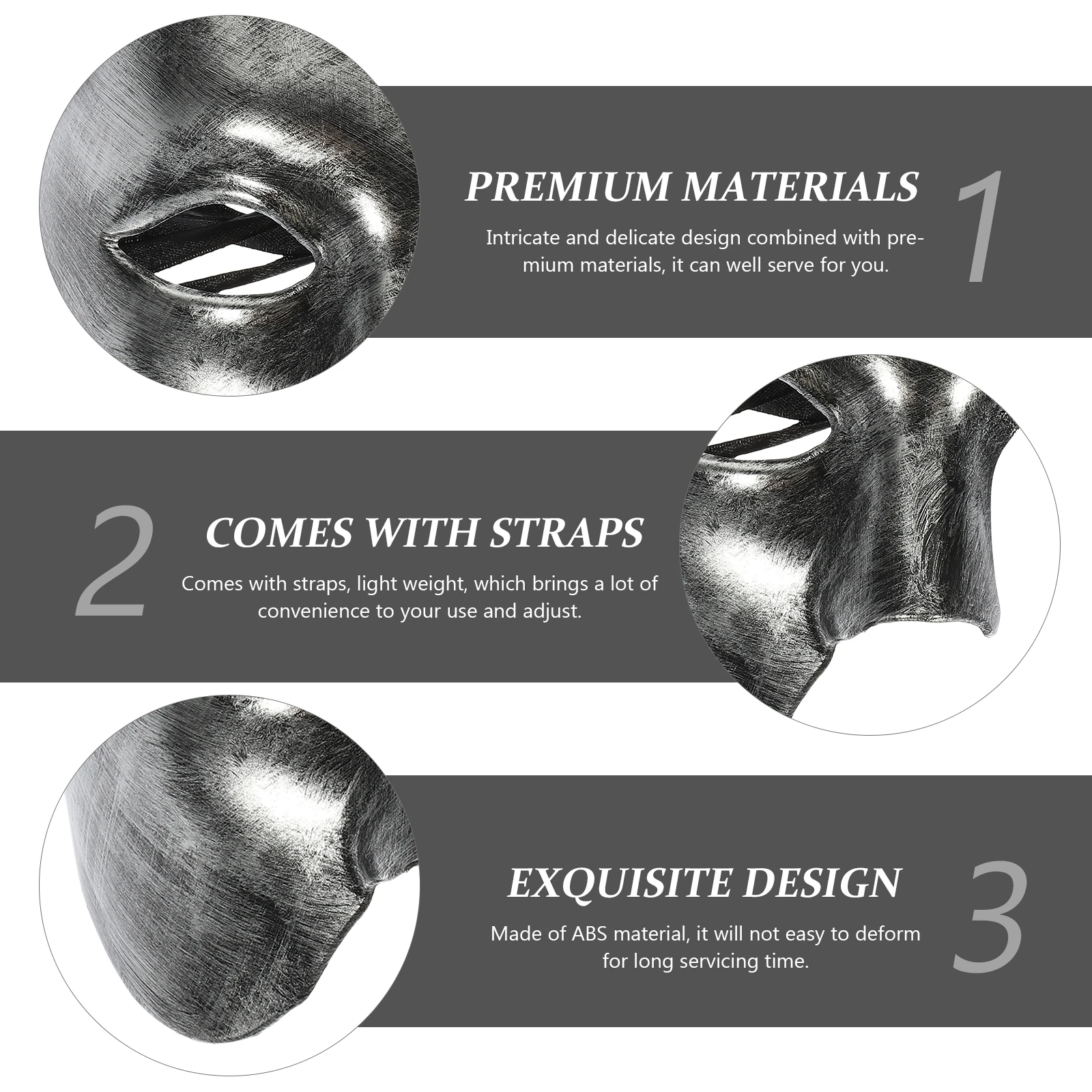 

Half Face Mask Halloween Masks Masquerade Party Vintage Realistic Scary Mardi Gras