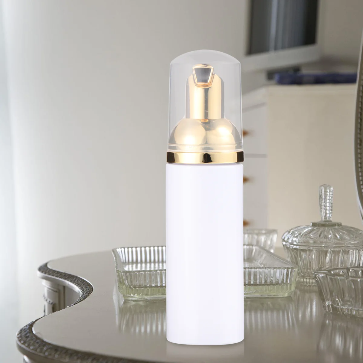 

6Pcs 50ml Bubble Making Bottle High Quality Material Liquid Hand Soap Shampoo Body Wash White Golden