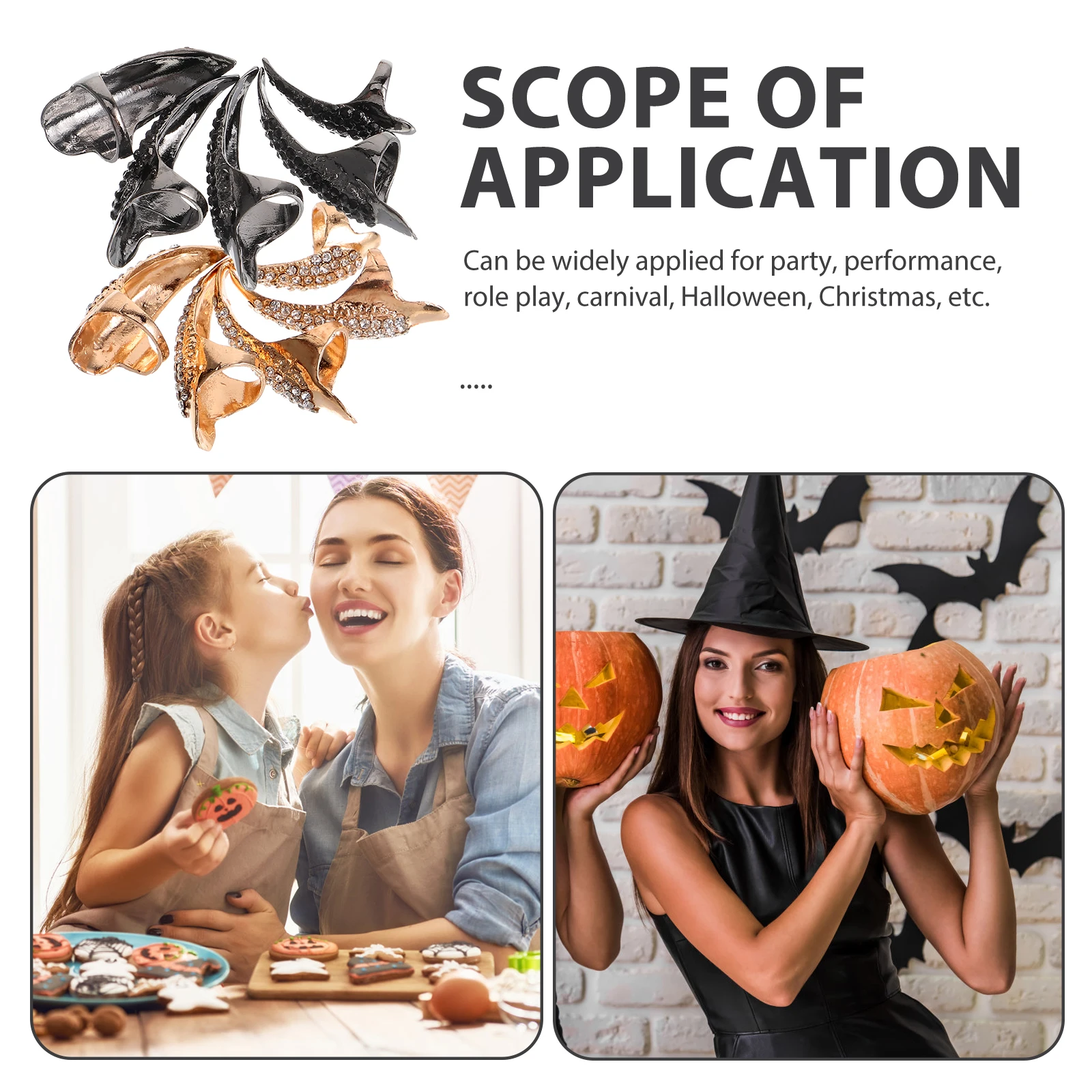 

10Pcs Exquisite Set Simulated Animal Claw Design for Halloween Cosplay Party Performance Finger Claws