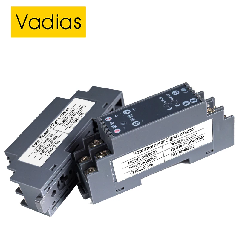 Potentiometer Signal Converter 4-20mA 0-10V 0-5V 1-5V Potentiometer Signal Transmitter 0-20Kohm 0-10Kohm 0-5Kohm with DC24V