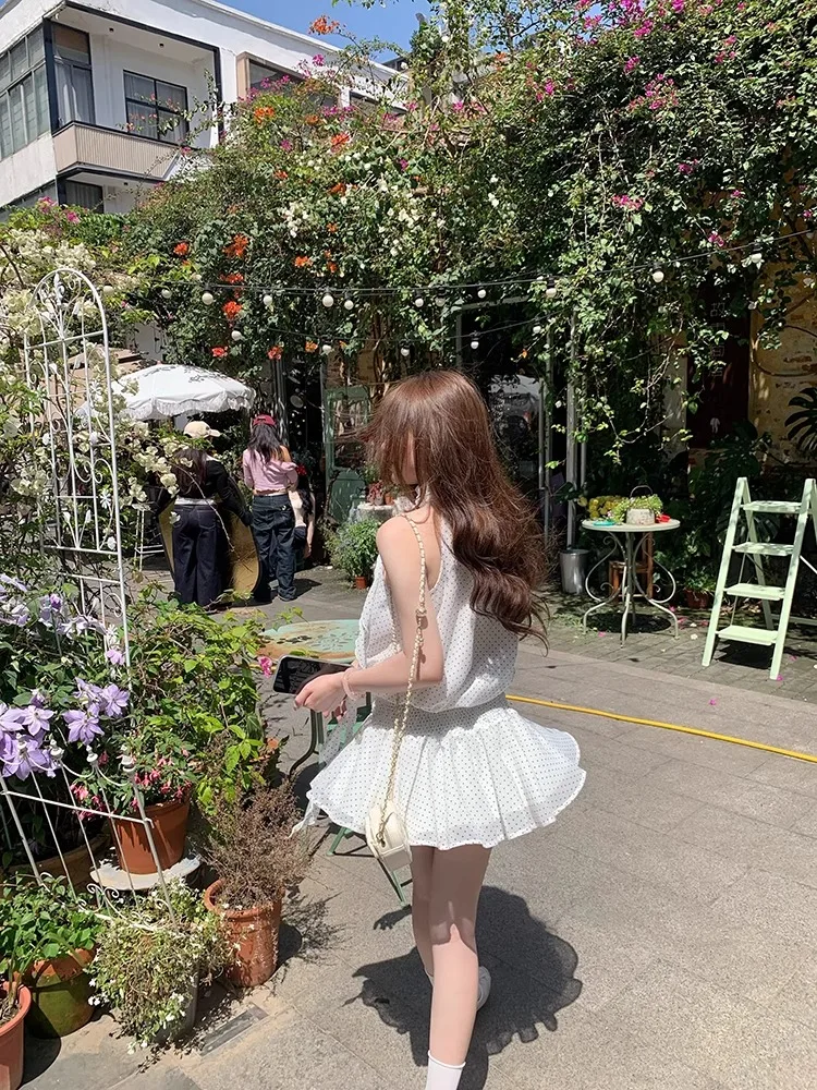 Vestidos sem mangas das mulheres elegante mulher verão tule applique oco cintura elástica queimado em camadas fairycore piquenique commute