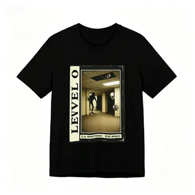 Backrooms Level 89 Liminal Space Weirdcore Horror Graphic Cotton Unisex Short Sleeve Tee Streetwear