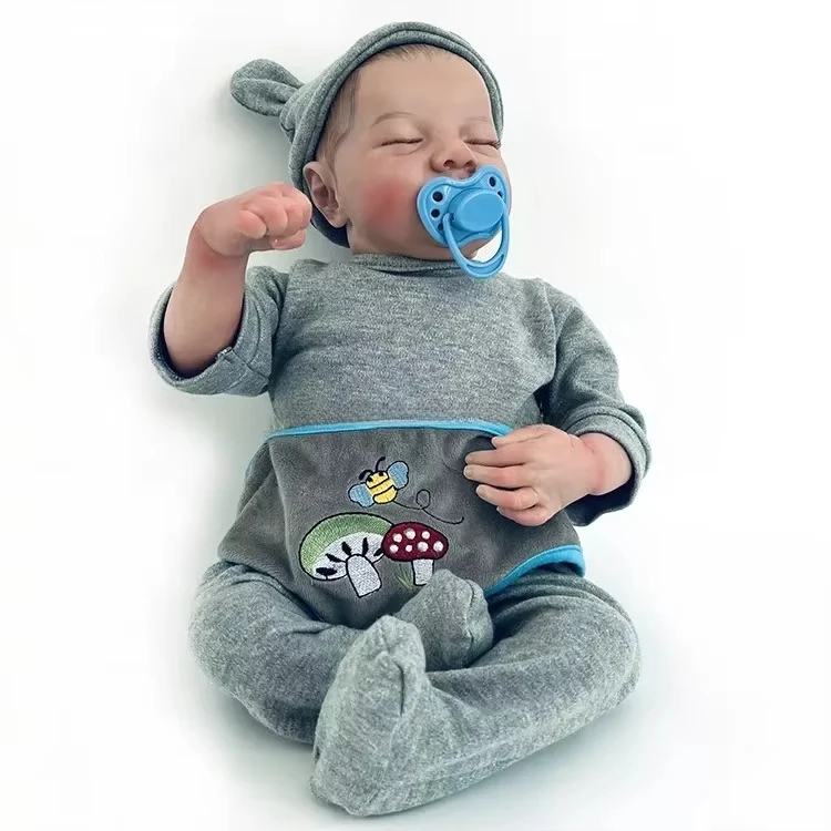 Realistische Simulations-Jungenpuppen, Regenbogenfarben, 18 Zoll, schlafende Neugeborenen-Babypuppe