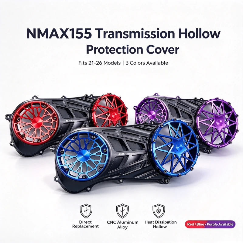 Dissipation Engine Side Guard 3 Colors Sport CVT Protector For Yamaha NMAX 155 2021-2026 CNC Aluminum Transmission Cover Hollow
