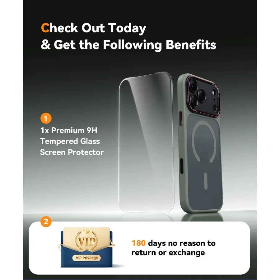 حافظة مغناطيسية لهاتف iPhone 17 Pro مع حماية كاملة للكاميرا وواقي شاشة 1X مصمم لمتانة معززة