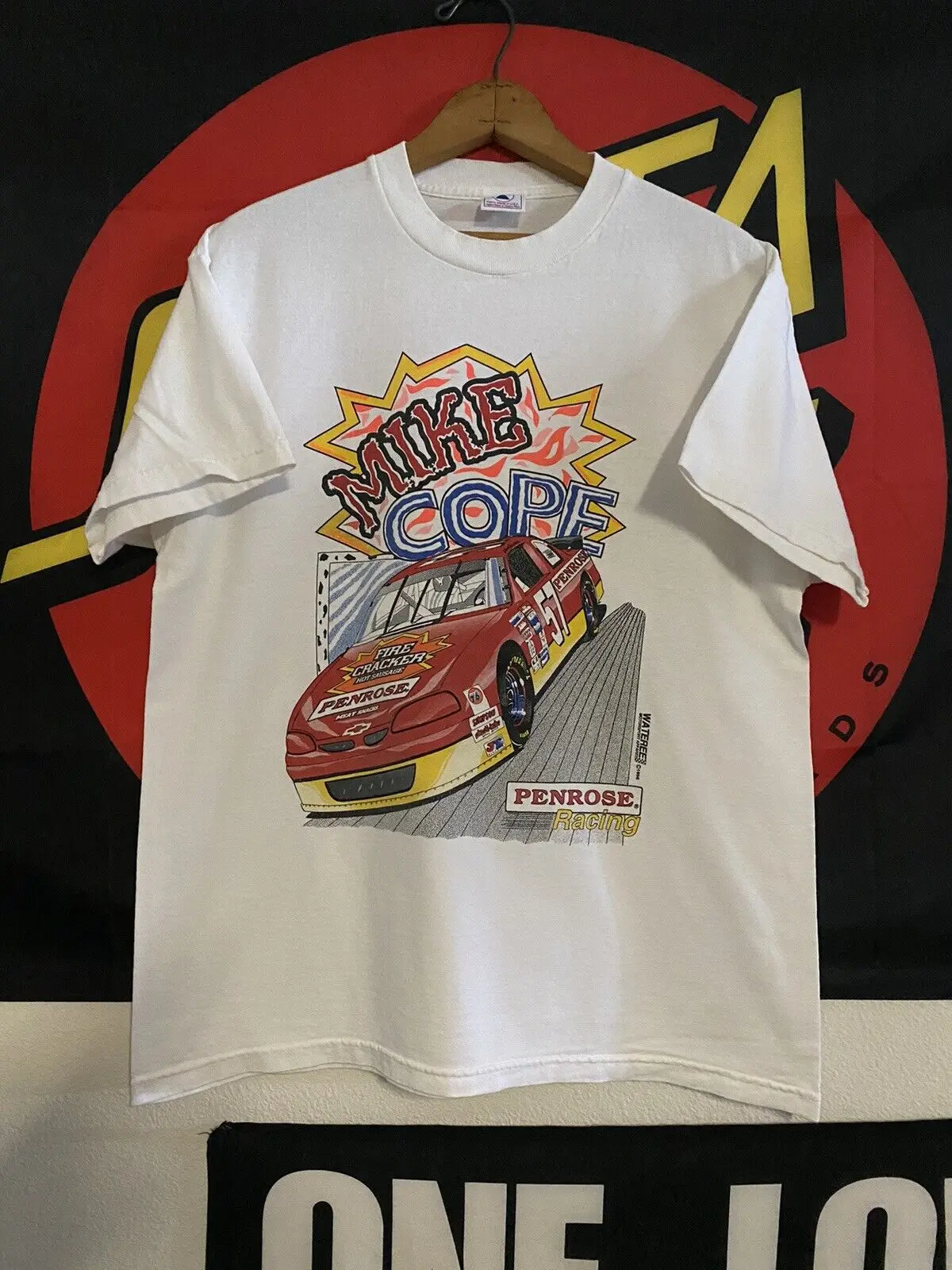 Vintage 90s Mike Cope Hotter Than A Fire Cracker Penrose Racing T Shirt Large