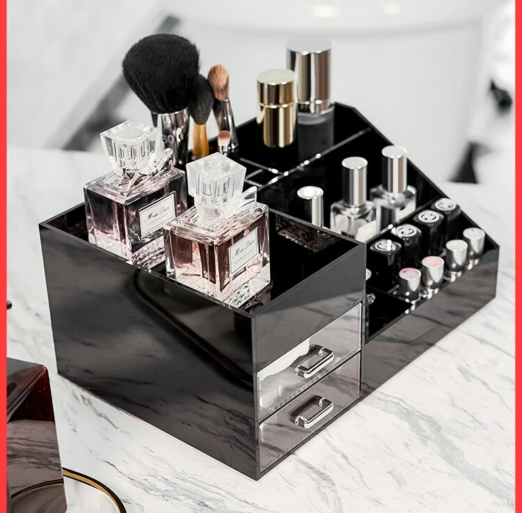 Light Luxury Cosmetics Storage Box Household Dresser with Drawer Skin Care Products Desktop Storage Rack