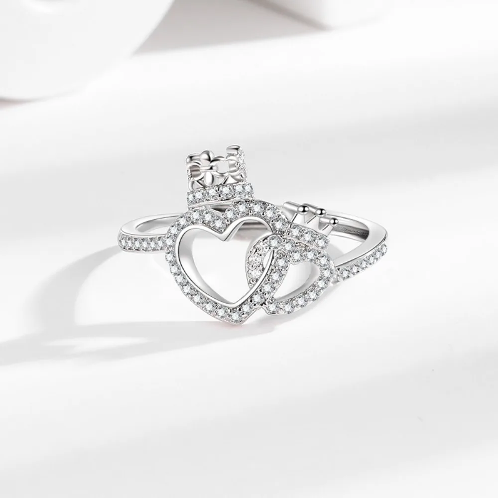 جديد الأميرة تاج الحب الدائري المرأة النمط الأوروبي والأمريكي أزياء شخصية السبابة البنصر