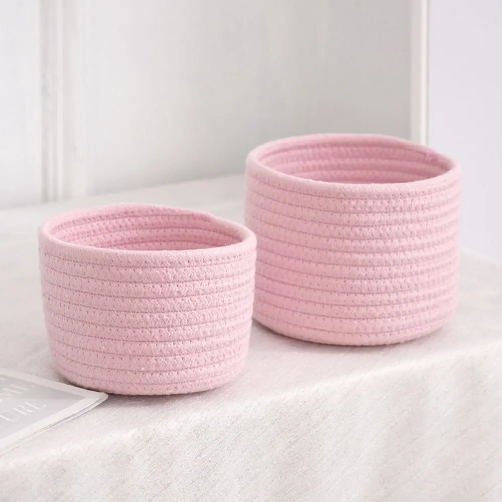 Cestino per cosmetici cestino portaoggetti in corda di cotone cestino portaoggetti intrecciato a mano in stile nordico minimalismo Desktop Organizer snack