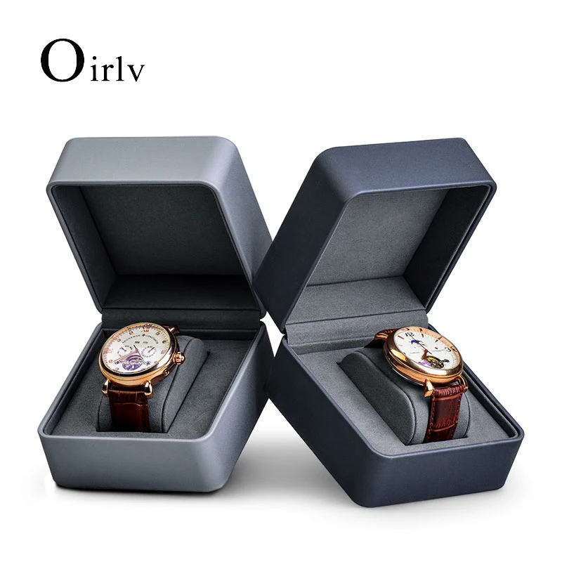 Oirlv Premium Leather Resin Watch Box Display Show Jewelry Organizer Festival Gift for Man and Woman