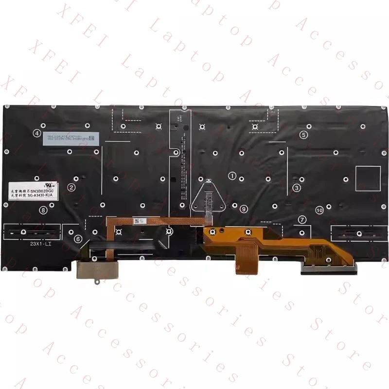 D  New Internal US Backlit Keyboard Grey For ThinkPad X1 2-in-1 Gen 9 21KE 21KF