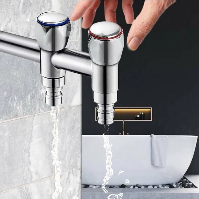 2Pcs Silver Replacement Cold and Hot Tap Head Covers for Bathroom Kitchen Sink Faucet - Basin/Bath Handle Parts