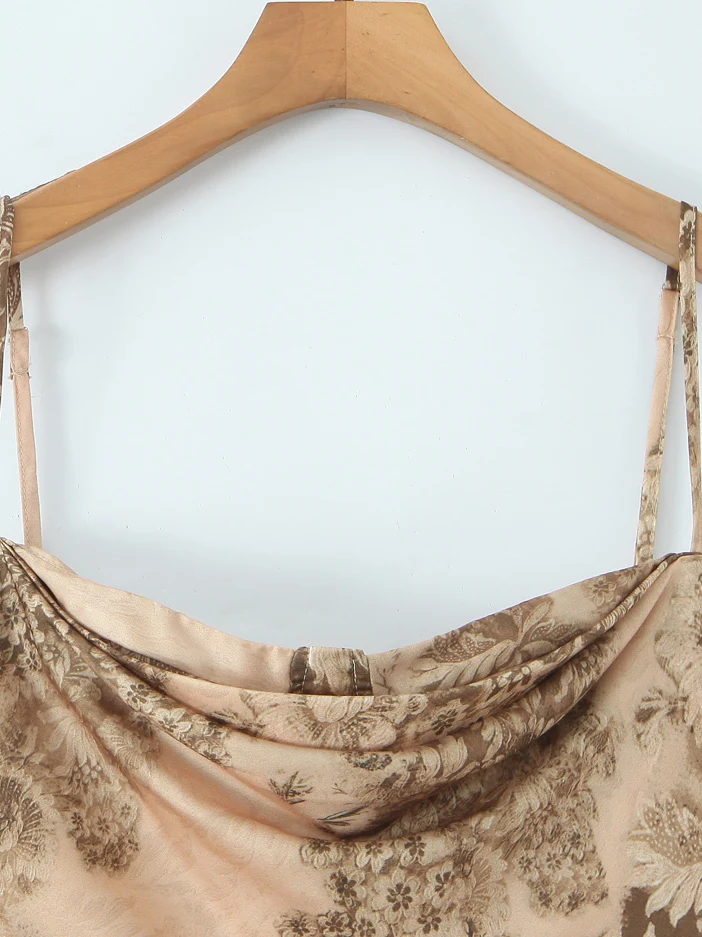 Vestido Sexy de satén con estampado dorado para mujer, falda larga adelgazante de noche con cola Dr Fi, ropa Formal Sle No Sve