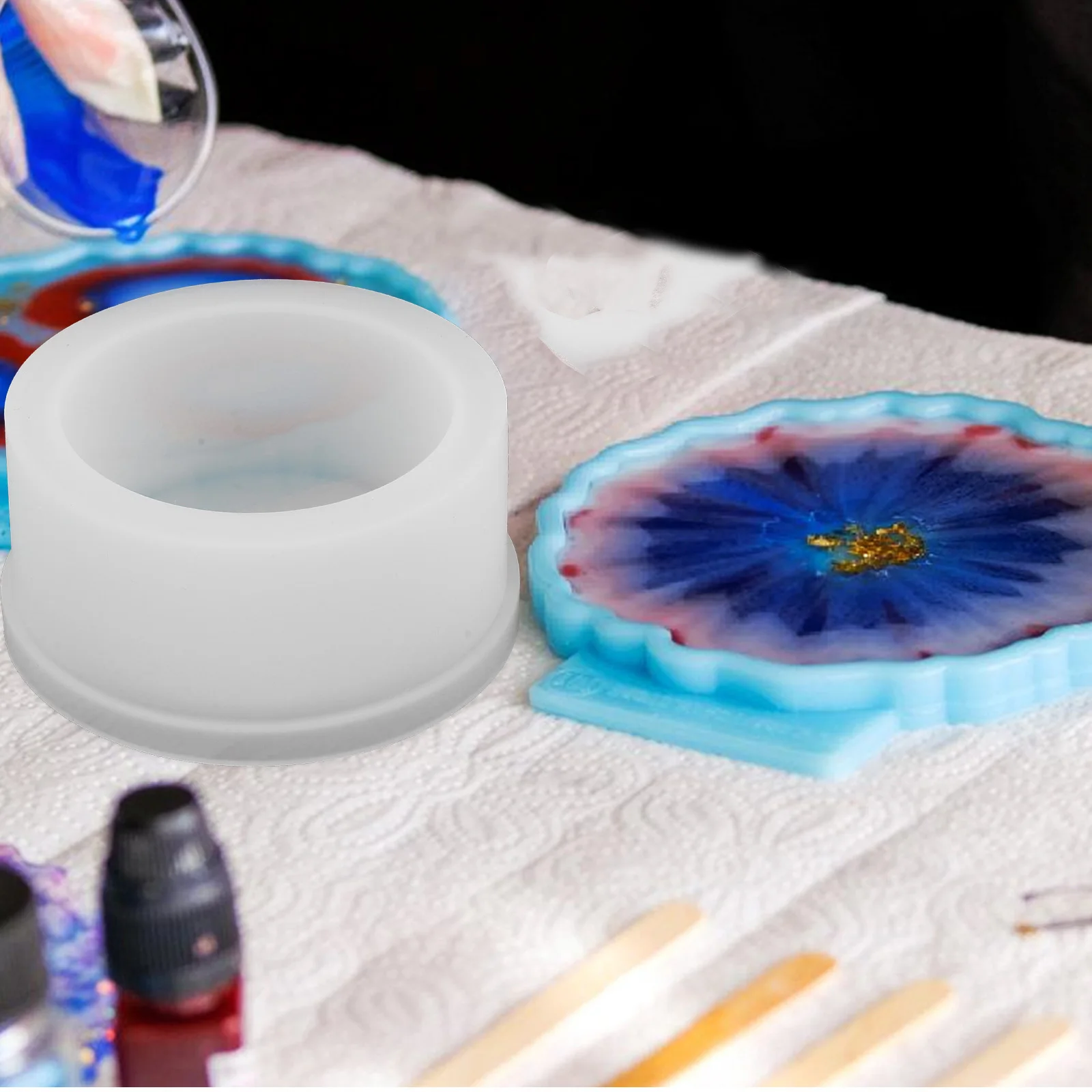 

5Pcs Silicone Jewelry Box Molds Hexagon Heart Square Shapes DIY Resin Casting Storage Organizer White Hexagon Molds for Resin